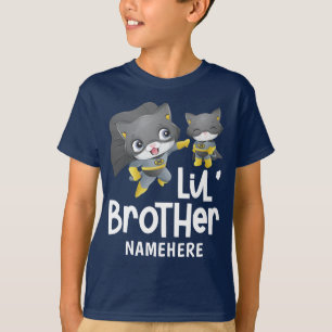 Camiseta Nome Personalizado de Gato do Super Herói do Pequ