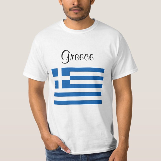 Camiseta Nome Personalizado de Grécia de Sinalizador Grego (Frente)