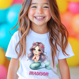 Camiseta Nome personalizado de meninas sereia