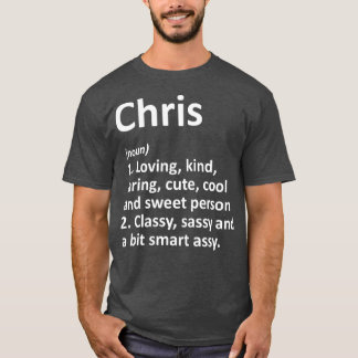 Camiseta Nome Personalizado Definição CHRIS Dom Engraçado