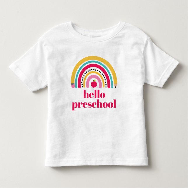 Camiseta Nome Personalizado do Arco-Arco Escolar de volta à (Frente)