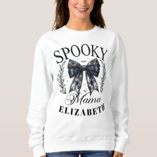 Camiseta Nome Personalizado do Arco Coquette do Spooky Mama