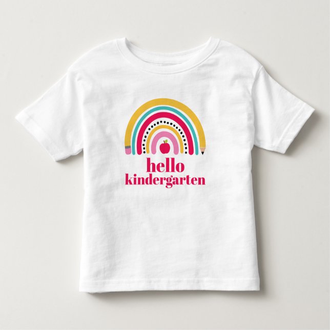 Camiseta Nome Personalizado do Arco-Íris da Escola de volta (Frente)