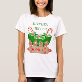 Camiseta Nome Personalizado do Auxiliar de Baking de Natal