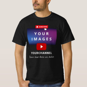Camiseta Nome Personalizado do Canal do Youtube e Adicionar