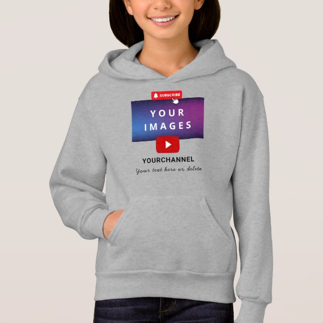 Camiseta Nome Personalizado do Canal do Youtube e Adicionar (Frente)