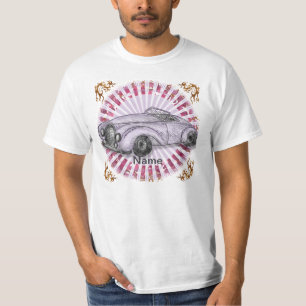 Camiseta Nome personalizado do Carro do Roadster Roxo