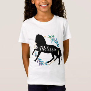 Camiseta Nome Personalizado do Cavalo Equestre Personalizad