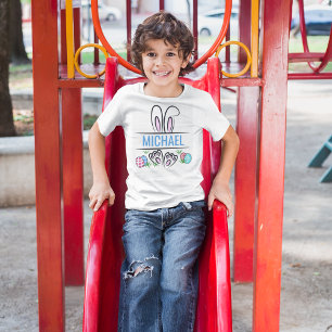 Camiseta Nome Personalizado do Coelhinho da Páscoa Engraçad