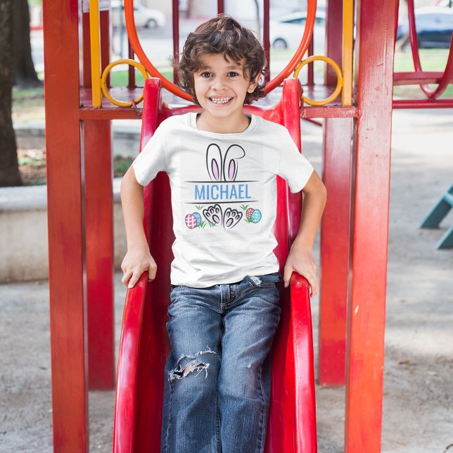 Camiseta Nome Personalizado do Coelhinho da Páscoa Engraçad (Criador carregado)