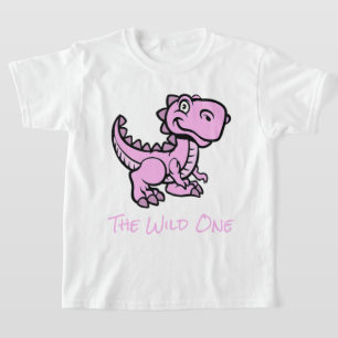Camiseta Nome Personalizado do Dinossauro T Rex Rosa