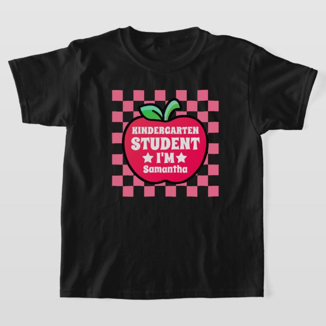 Camiseta Nome Personalizado do Estudante do Jardim de Infân (Postura )