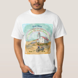 Camiseta Nome personalizado do farol de bicicleta de praia
