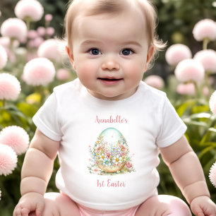 Camiseta Nome Personalizado Do Ovo Flaoral Da Primeira Pásc