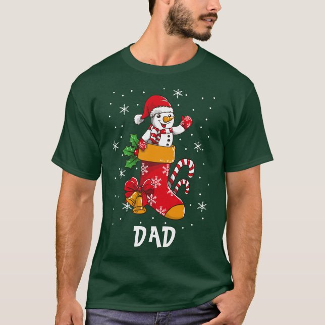 Camiseta Nome Personalizado do Pai de Férias de Natal da Fa (Frente)