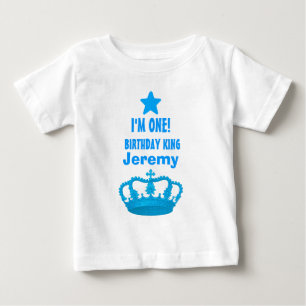 Camiseta Nome personalizado do primeiro aniversario Coroa e