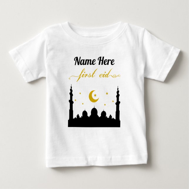 Camiseta Nome Personalizado do Primeiro Eid (Frente)
