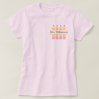 Camiseta Nome Personalizado do Professor Lápis Amarelo