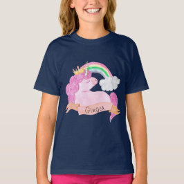 Camiseta Nome Personalizado do 🌈 Rainbow Unicorn  