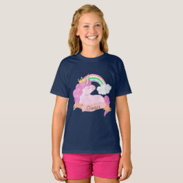 Camiseta Nome Personalizado do 🌈 Rainbow Unicorn
