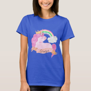 Camiseta Nome Personalizado do 🌈 Rainbow Unicorn
