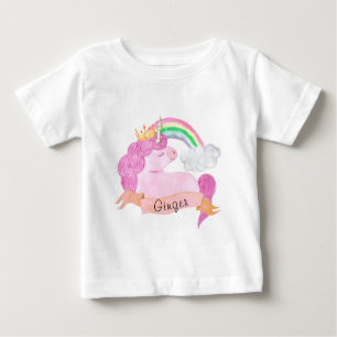 Camiseta Nome Personalizado do 🌈 Rainbow Unicorn