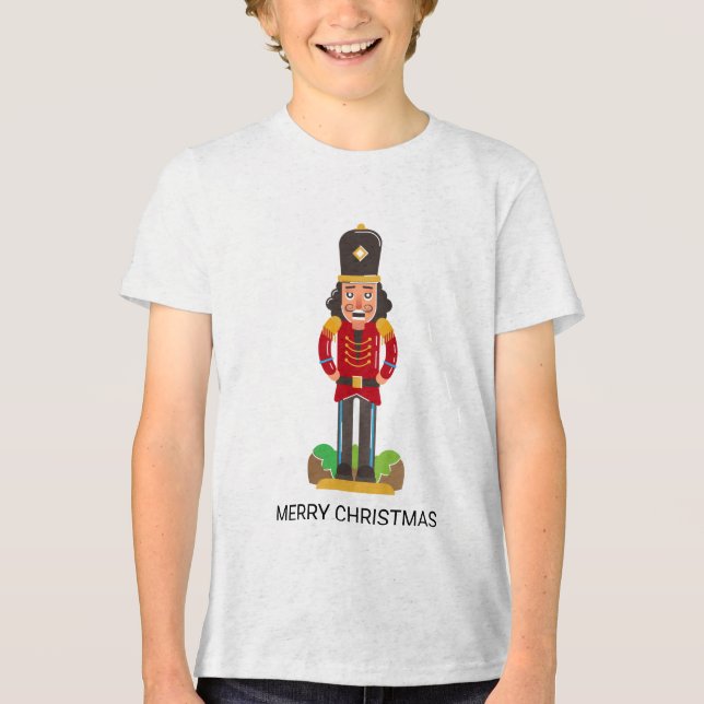Camiseta Nome Personalizado do Soldado de Natal Nutcracker  (Frente)