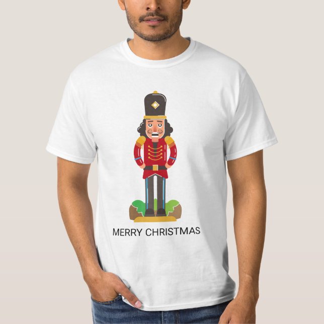 Camiseta Nome Personalizado do Soldado de Natal Nutcracker  (Frente)