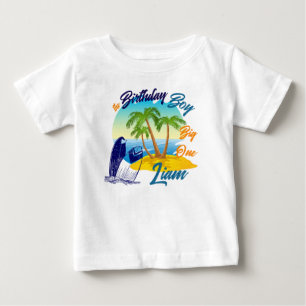 Camiseta Nome Personalizado do Tema de Praia do Grande Aniv