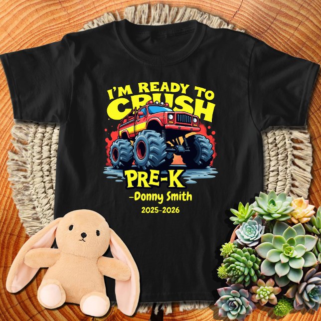 Camiseta Nome personalizado e ano escolar de volta ao pré-e (Criador carregado)