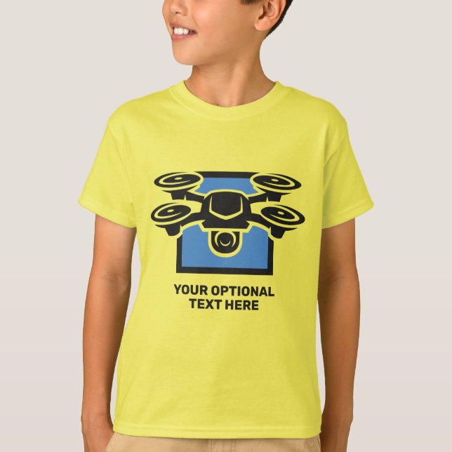 Camiseta Nome Personalizado e Drone de Texto (Frente)