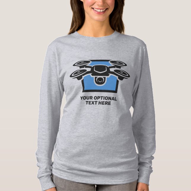 Camiseta Nome Personalizado e Drone de Texto (Frente)