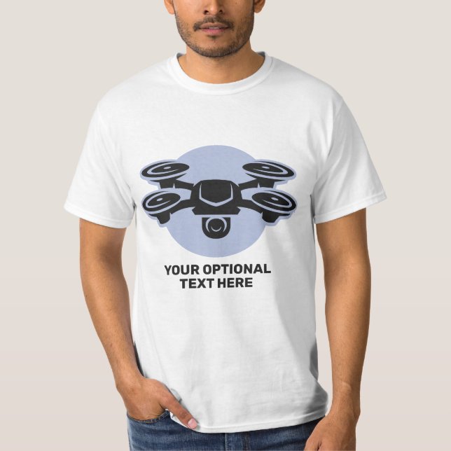 Camiseta Nome Personalizado e Drone de Texto (Frente)