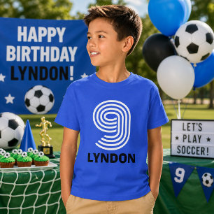 Camiseta Nome Personalizado e Idade Esportivo Aniversário