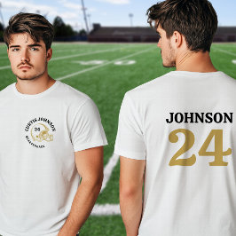 Camiseta Nome personalizado e número do capacete de futebol