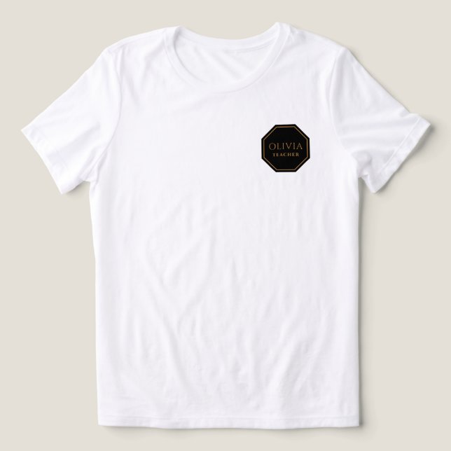 Camiseta Nome Personalizado e Título do Trabalho Impresso e (Design frontal)