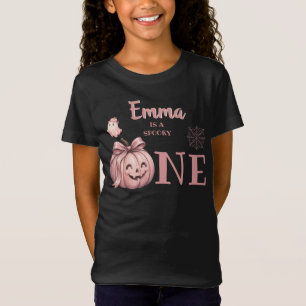 Camiseta Nome Personalizado é um Pinkoween Fofo e Assustado
