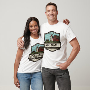 Camiseta NOME Personalizado Farmhouse Rustic Farmhouse Old