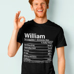 Camiseta Nome Personalizado Fatos Nutricionais Engraçados<br><div class="desc">Personalize uma Camisa para ser única para o seu amado especial para criar um presente único para aniversários, casamentos ou qualquer dia que você queira mostrar o quanto ele/ela significa para você, com esta Ideia Engraçada de Fatos Nutricionais. Personalize ou edite ainda mais clicando no link "personalizar mais" e use...</div>