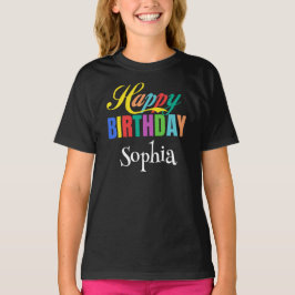Camiseta Nome Personalizado Feliz Aniversário Personalizado