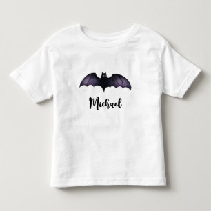 Camiseta Nome Personalizado Fofo Negro Bat Negro Bat Hallow