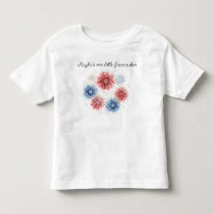 Camiseta Nome Personalizado Fogos de Artifício 