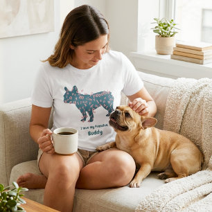 Camiseta Nome Personalizado French Bulldog Eu Amo Meu Frenc