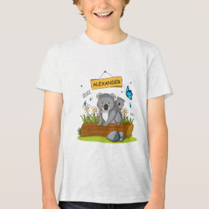 Camiseta Nome Personalizado Giro Koala & Butterfly Garden
