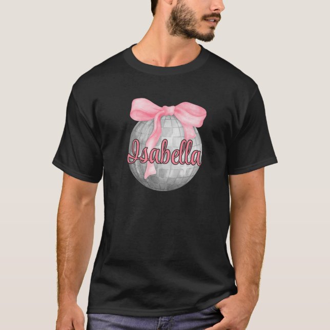 Camiseta Nome Personalizado Isabella Coquette Arco - Disco  (Frente)