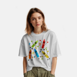 Camiseta Nome Personalizado Kawaii Giz de Cera Dançante Pro