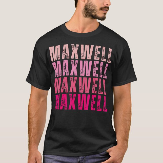 Camiseta Nome Personalizado Maxwell I Love Maxwell Vintage (Frente)
