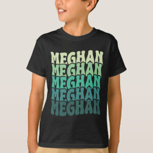 Camiseta Nome Personalizado Meghan I Love Meghan Groovy ano