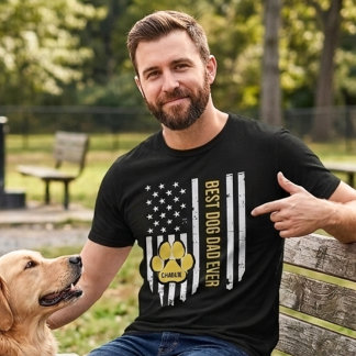 Camiseta Nome Personalizado Melhor Pai de Cachorro de Todos