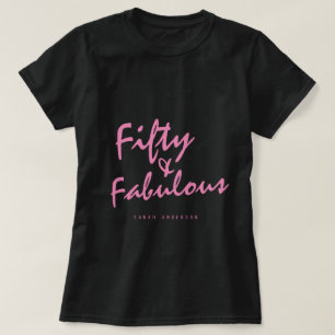 Camiseta Nome Personalizado Moderno 50 Fabuloso 50º present